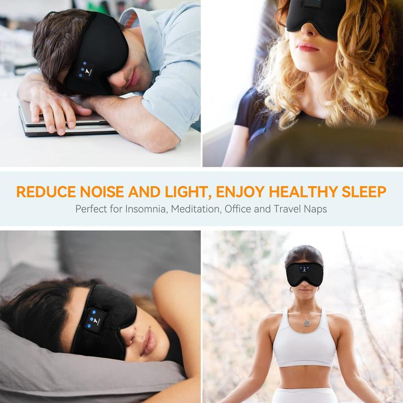 YEEDOD 3D Sleep Mask Sleep Headphones, Bluetooth Wireless Music Eye Mask, Sleeping Headphones for Side Sleepers Sleep Mask with Bluetooth Headphones Ultra-Thin Stereo Speakers Perfect for Sleeping，Gift for Mother'S Day Audio Earphones