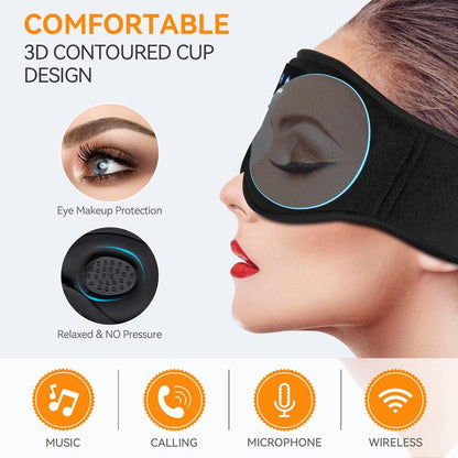 YEEDOD 3D Sleep Mask Sleep Headphones, Bluetooth Wireless Music Eye Mask, Sleeping Headphones for Side Sleepers Sleep Mask with Bluetooth Headphones Ultra-Thin Stereo Speakers Perfect for Sleeping，Gift for Mother'S Day Audio Earphones