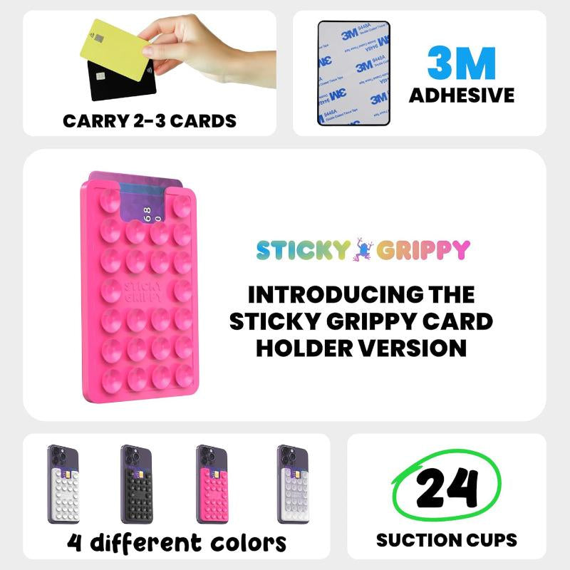 Suction Phone Card Holder Mount, Phone Wallet, Silicon Adhesive Phone Accessory for Iphone and Android, Hands-Free Mirror Shower Phone Holder, Tiktok Videos and Selfies Accessories Cellphone Smartphone Stand